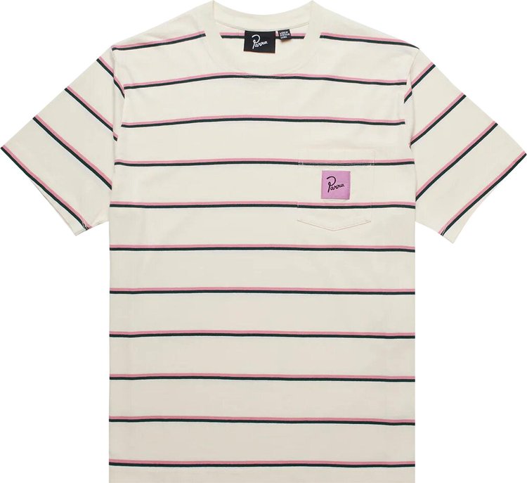 Parra Striper Pocket Logo Tee 'Pink'