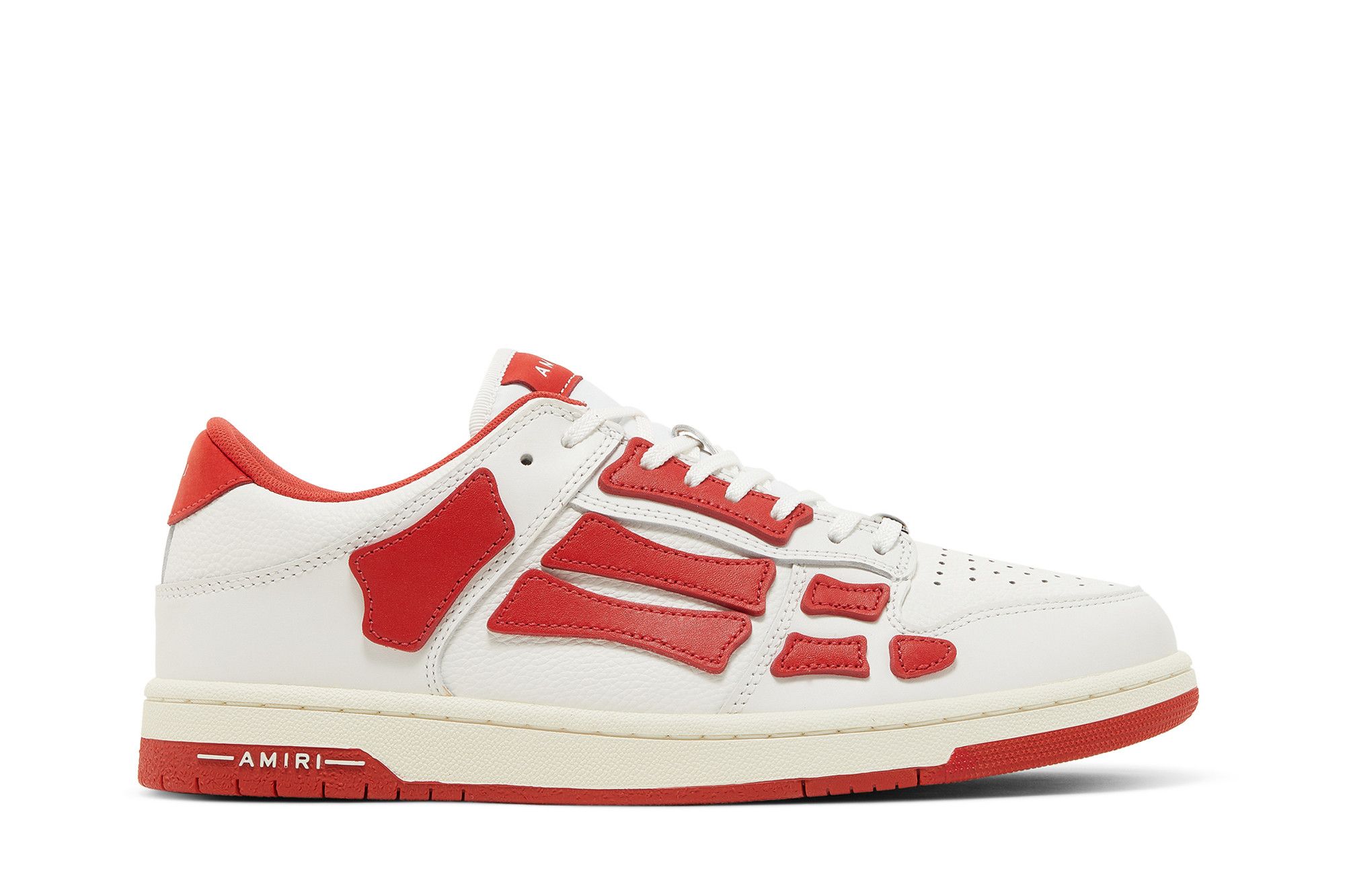 【個性を放つ】AMIRI ホワイト＆レッド Skel-Top Low スニーカー AMIRI Red & White Skel Top Low Sneakers Amiri