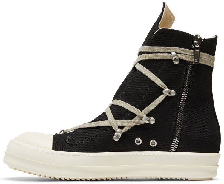 Rick Owens DRKSHDW Strobe Cotton Denim Hexa High Black Milk