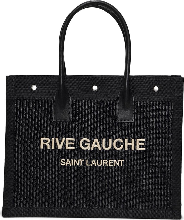 Saint Laurent Rive Gauche Small Tote Bag 'Nero/Natural Beige'