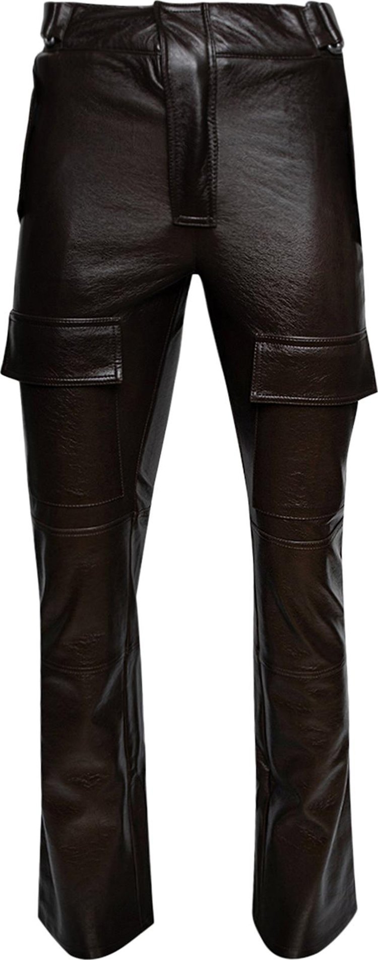 MISBHV Vegan Leather Moto Trousers 'Brown'