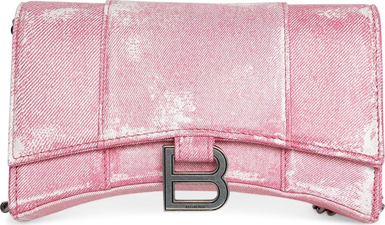 Balenciaga Hour Wallet With Chain 'Denim Pink'