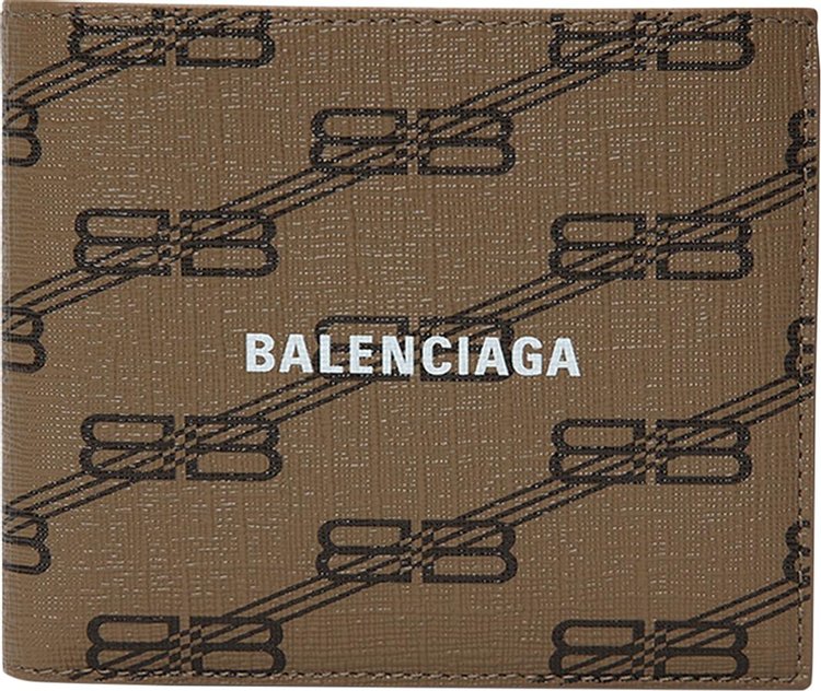 Balenciaga BB Monogram Square Fold Wallet 'Beige/Brown'