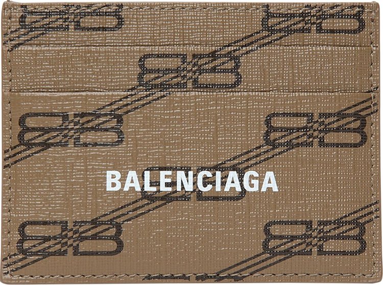 Balenciaga BB Monogram Card Case 'Beige/Brown'