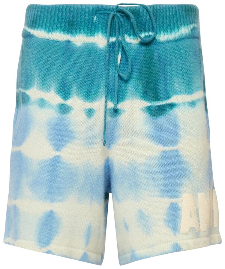 Amiri Tie Dye Knit Football Short Blue