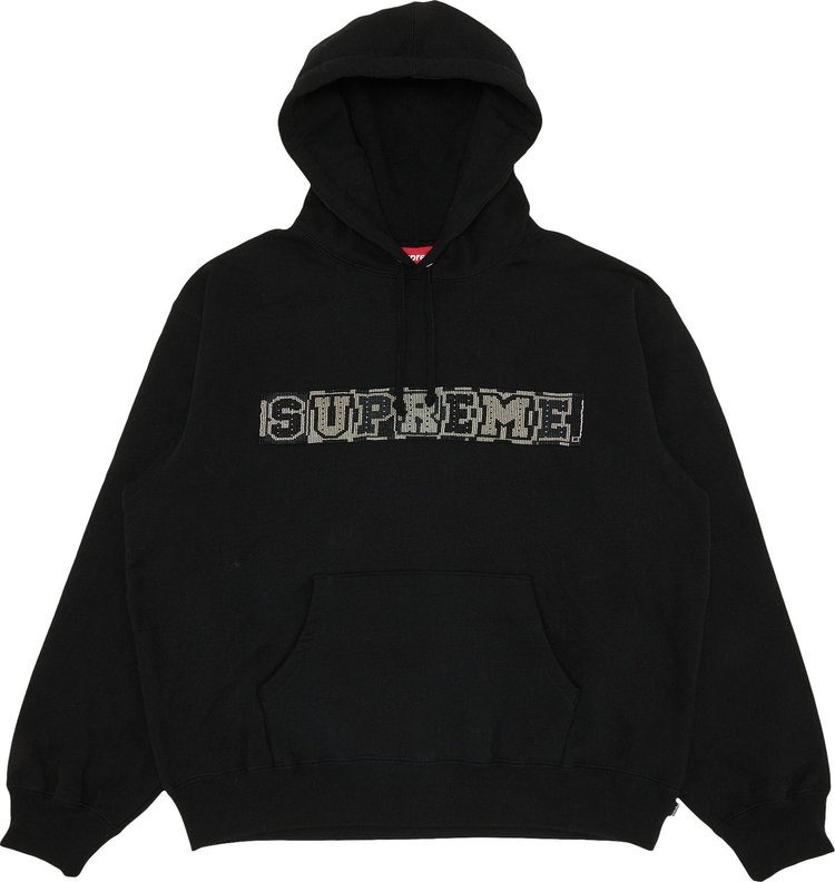 Supreme Beaded Hooded Sweatshirt 'Black