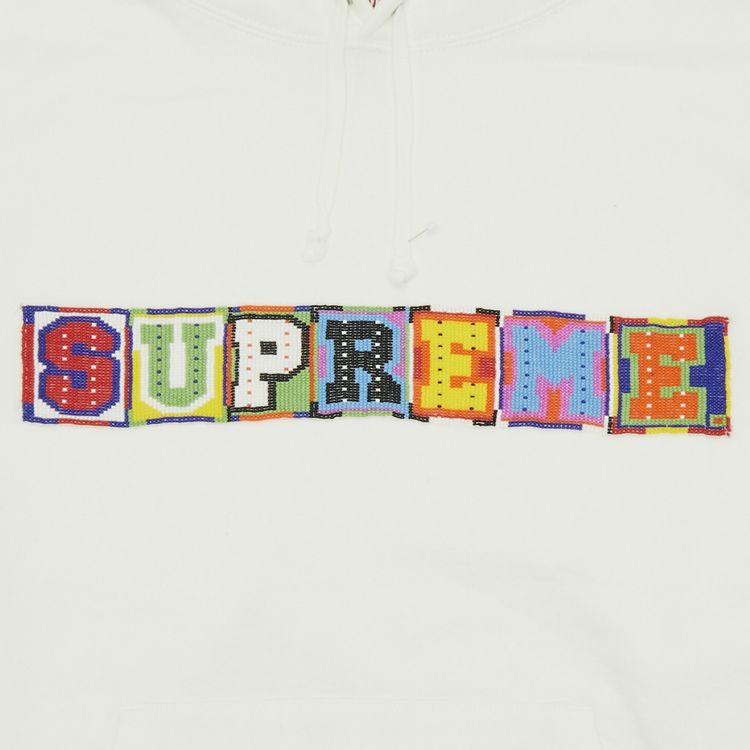 Supreme Beaded Hooded Sweatshirt White