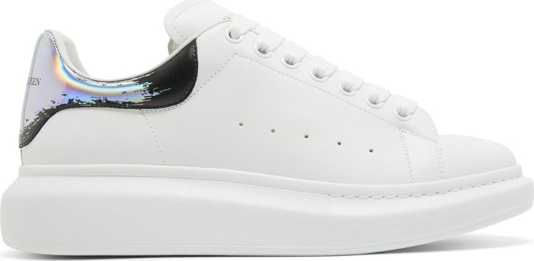 Shop Alexander McQueen Red Thick Sole Spray-Paint Leather Sneakers