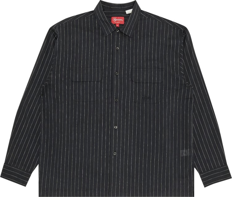 Supreme Pinstripe Linen Shirt 'Navy'