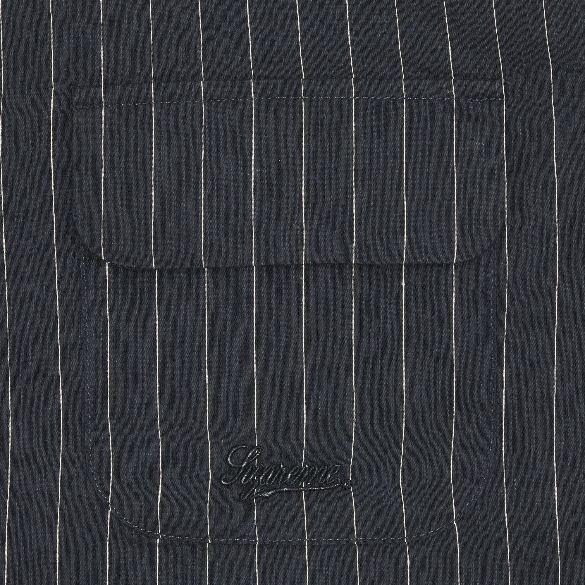 Buy Supreme Pinstripe Linen Shirt 'Navy' - SS23S39 NAVY | GOAT