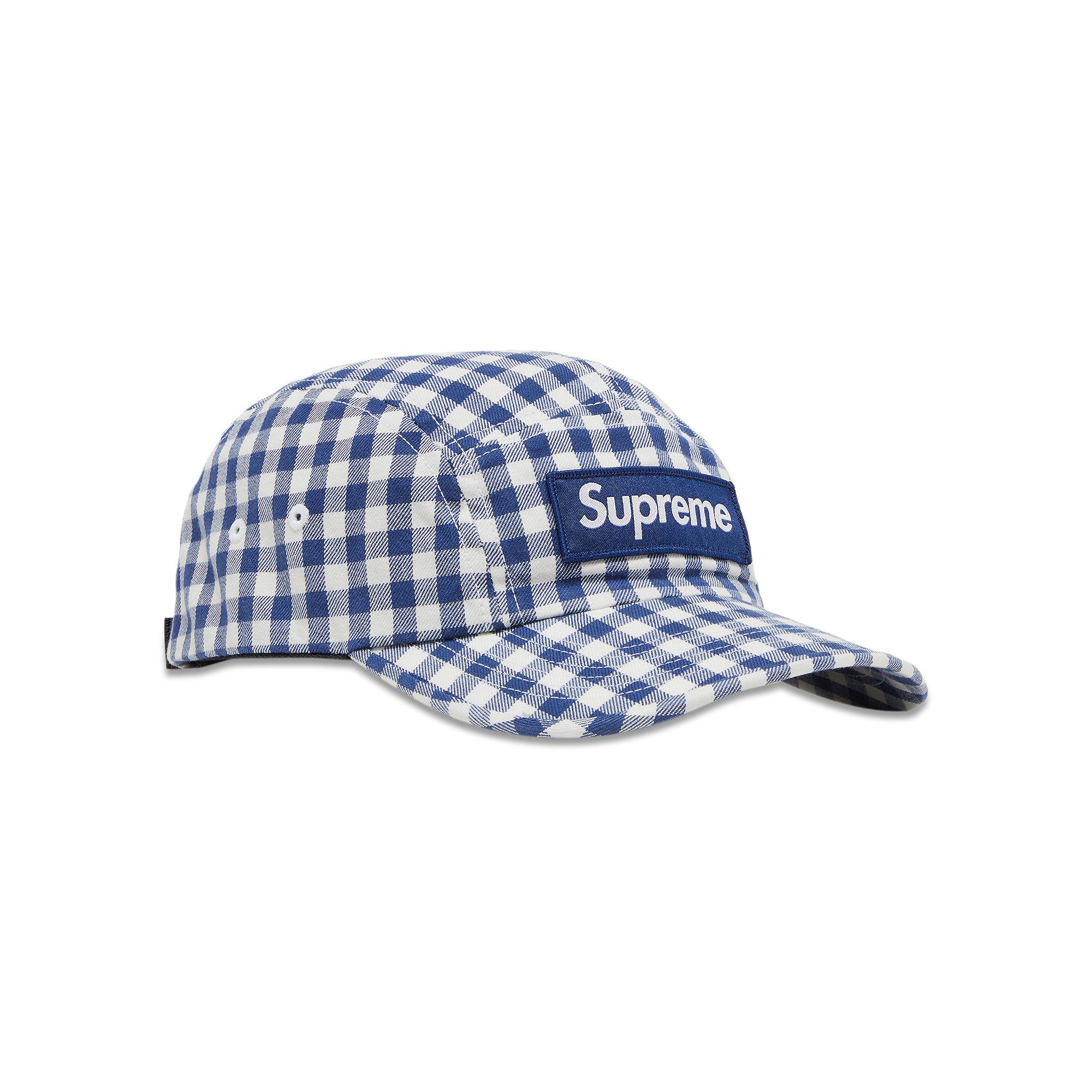 Buy Supreme Gingham Camp Cap 'Navy' - SS23H83 NAVY | GOAT