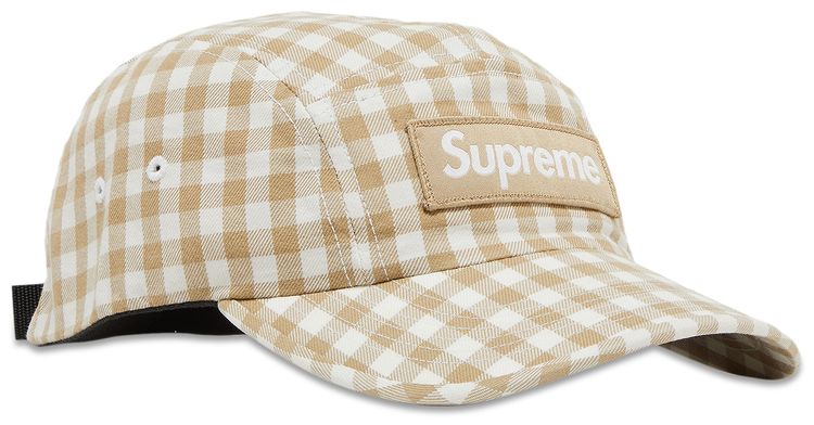 Supreme Gingham Camp Cap Tan