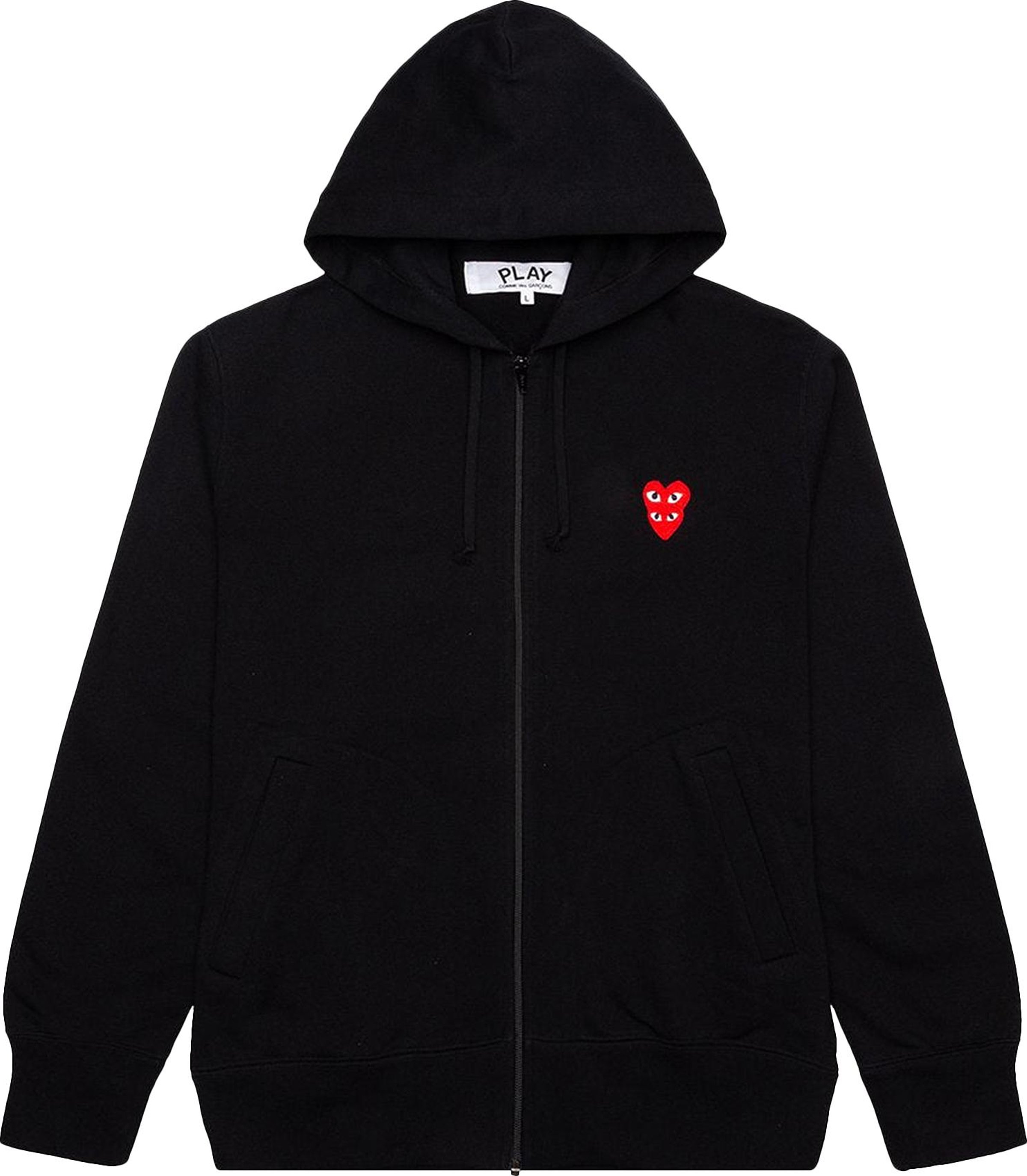 Buy Comme des Garçons PLAY Stacked Heart Hooded Sweatshirt 'Black' - AZ ...