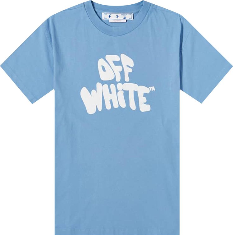 Buy Off-White 70s Type Logo Casual Tee 'Blue/White ...