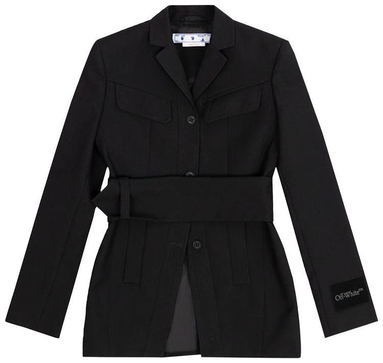 Off White Toybox Single Breasted Wool Jacket Black