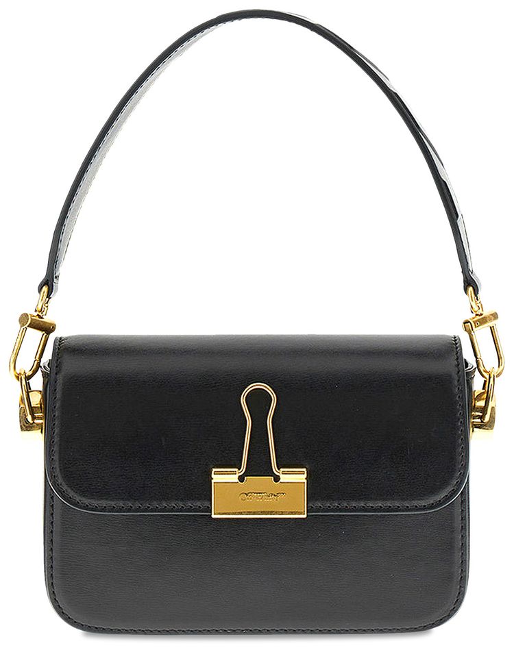 Off White Plain Binder Shoulder Bag Black