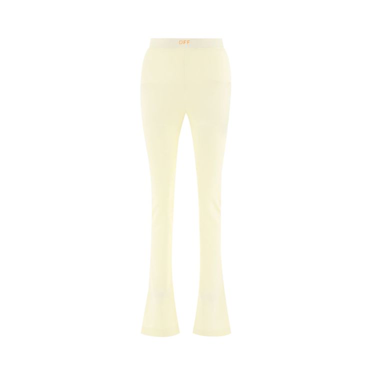 Off White Sleek Slipt Leggings White