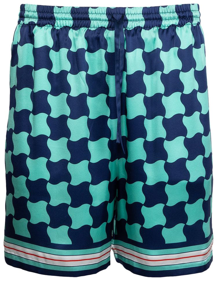 Casablanca Silk Drawstring Short Pool Tile