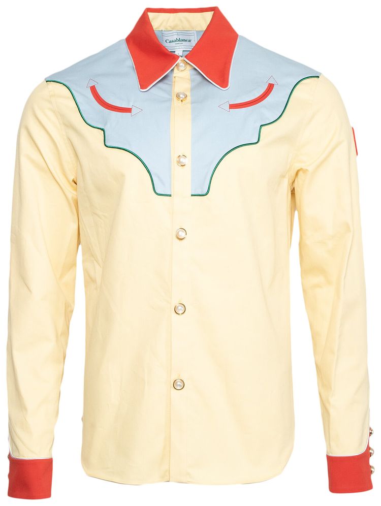 Casablanca Western Shirt Light BlueYellow