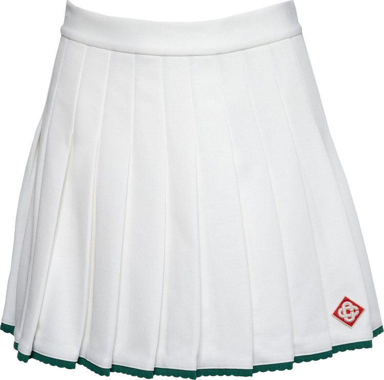 Casablanca Scallop Edge Pleated Skirt 'White'