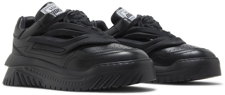 Versace Odissea Caged Rubber Medusa Sneaker Triple Black