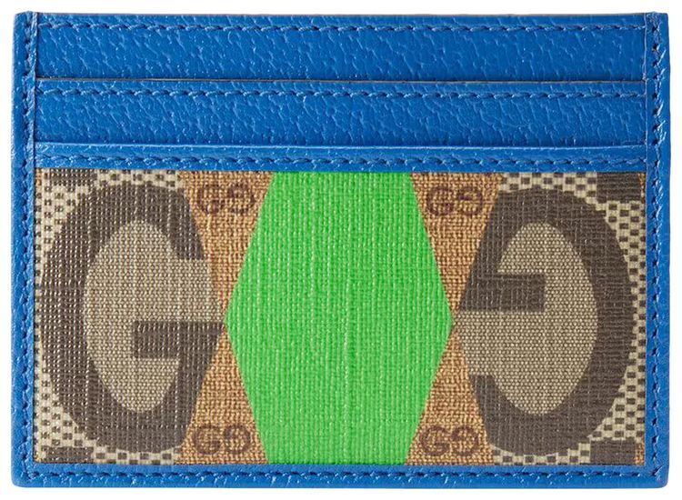 Gucci GG Rhombus Print Card Case 'Green'
