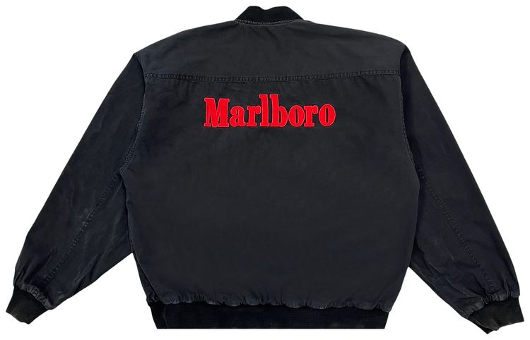 Vintage Marlboro Reversible Bomber Jacket Black