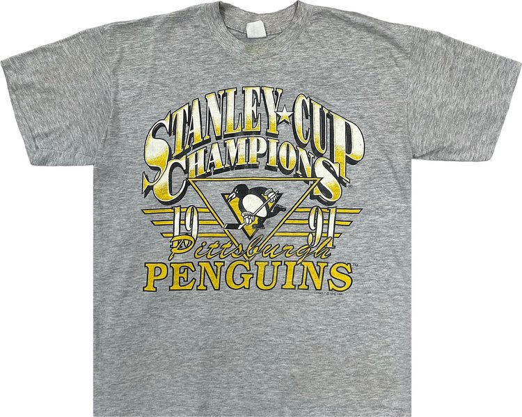 Vintage Pittsburgh Penguins Stanley Cup Tee 'Grey'