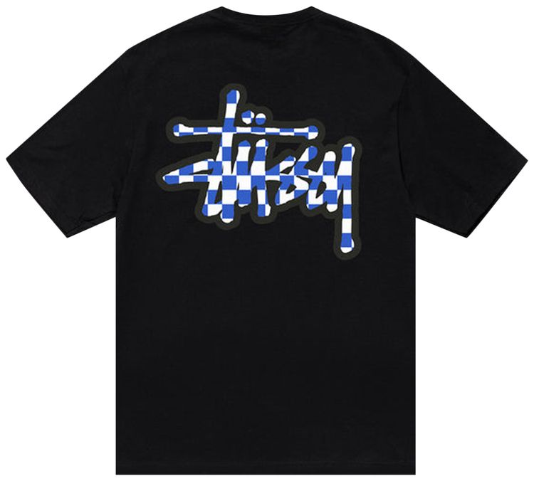 Stussy Checker Stock Tee Black