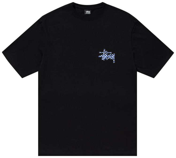 Stussy Checker Stock Tee Black