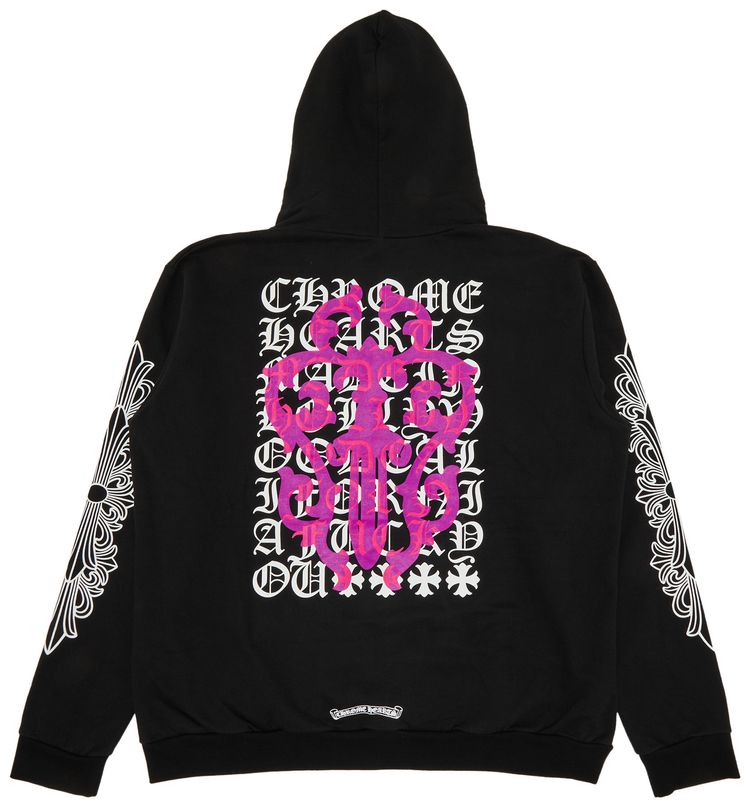 Chrome Hearts Floral Logo Zip Up Hoodie Purple