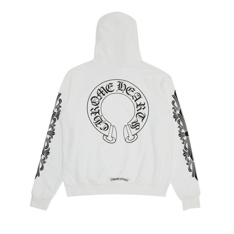 Chrome Hearts Floral Horseshoe Hoodie White