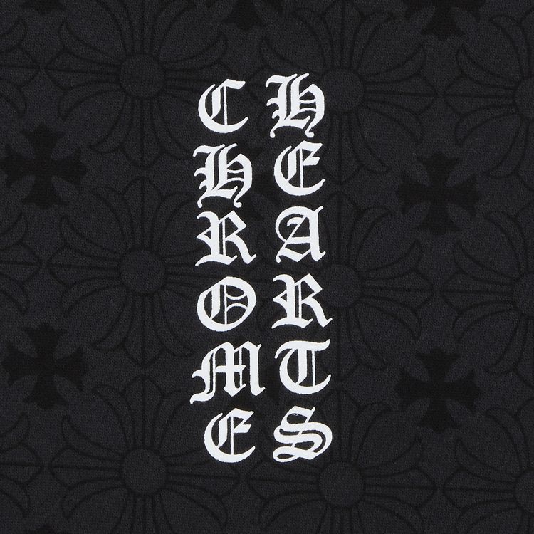 Chrome Hearts Monogram Vertical Logo Hoodie Black