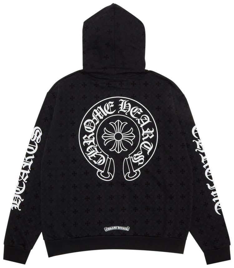 Chrome Hearts Monogram Vertical Logo Hoodie Black