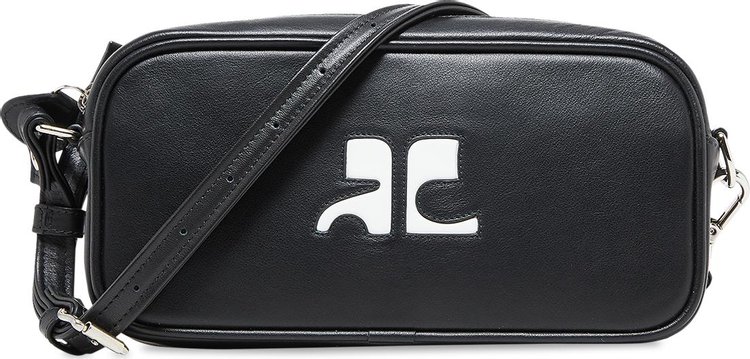 Courrèges Leather Camera Baguette Bag 'Black'