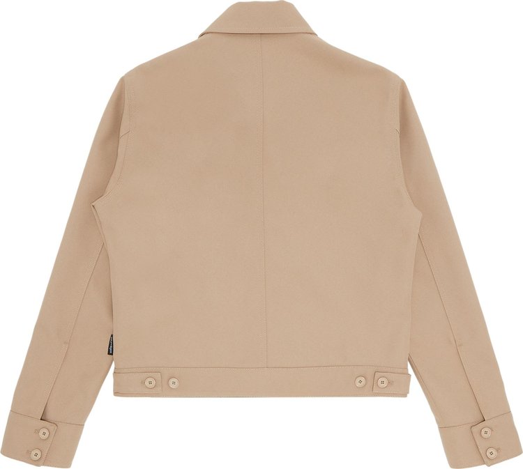 Courreges Retro Twill Zip Workwear Jacket Sand