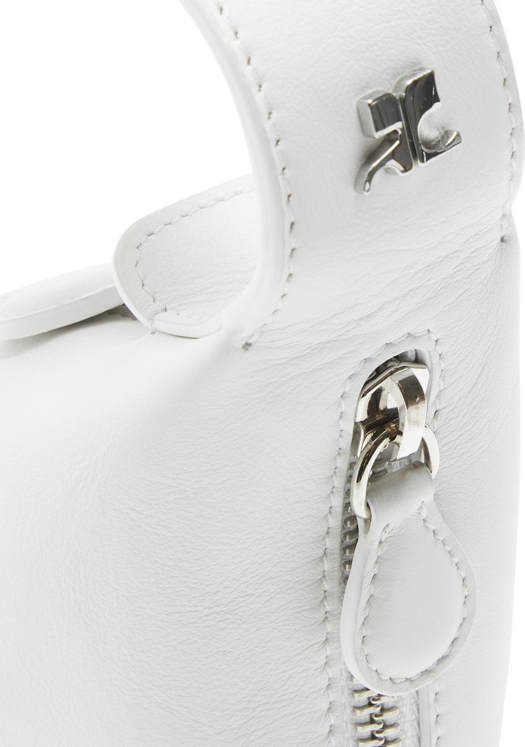 Courreges Leather Baby Shark Bag Heritage White