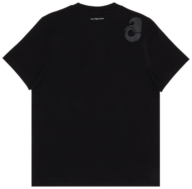 Courreges Cotton Shell Classical T Shirt Black