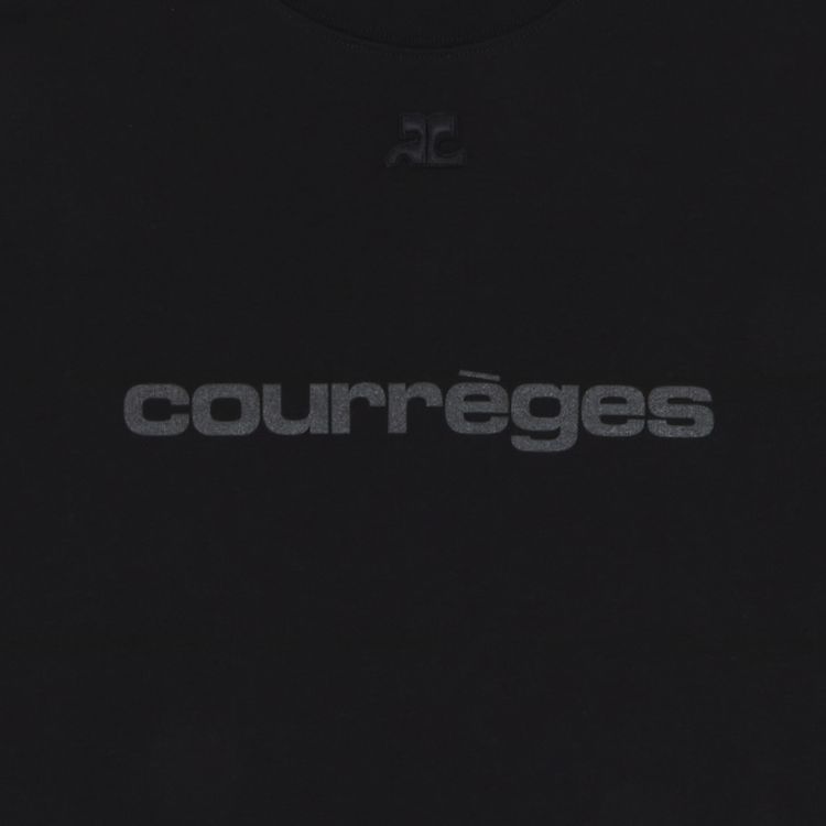 Courreges Cotton Shell Classical T Shirt Black