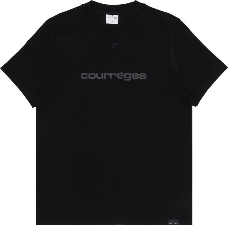 Courrèges Cotton Shell Classical T-Shirt 'Black'