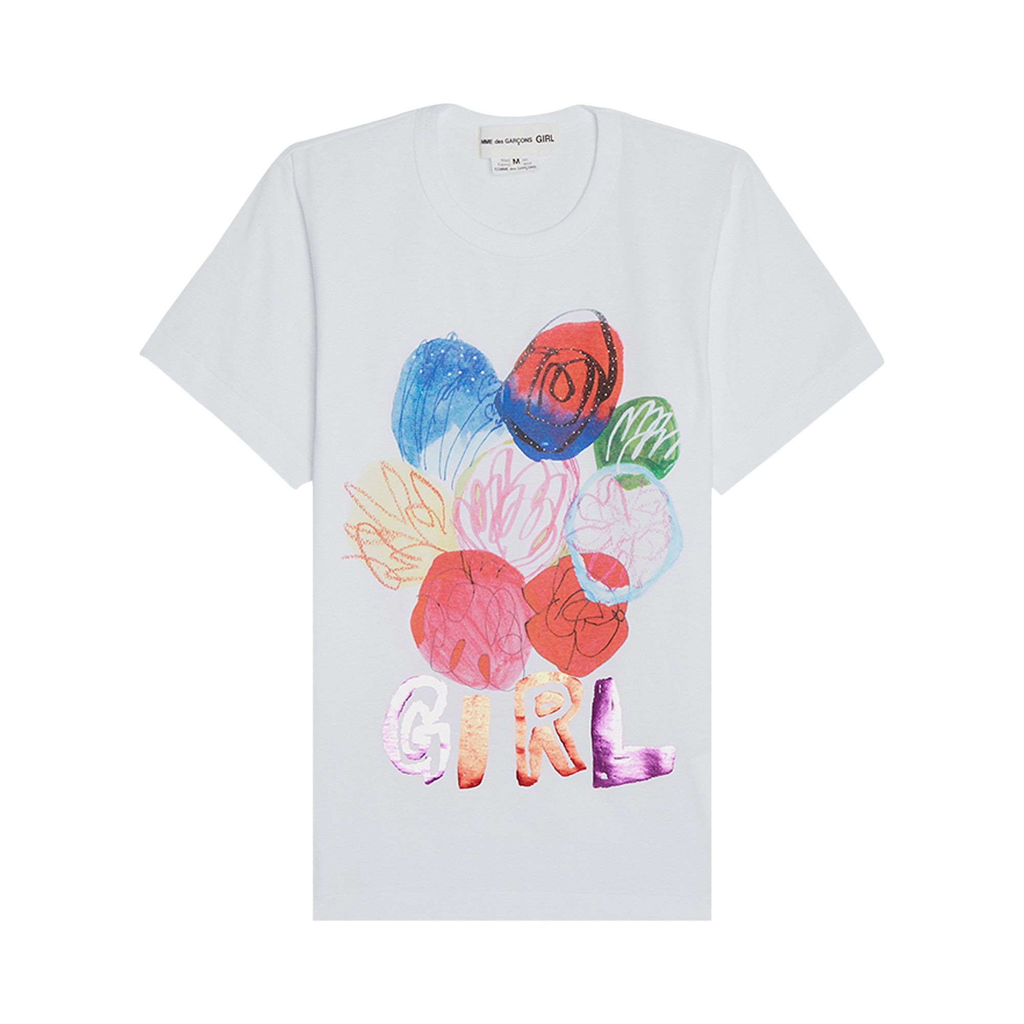 COMME des GARCONS GIRL◆ad2022/Bouquet Girl Print/tシャツ/M/コットン/WHT/プリント/nk-t502 Buy Comme des Garçons Girl Bouquet Girl Print T-Shirt 'White