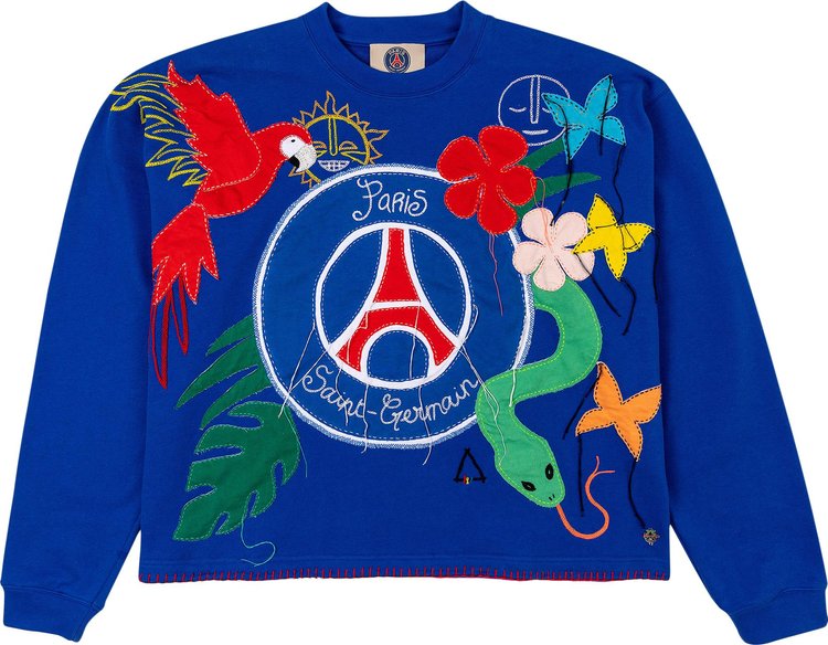 Paris Saint-Germain x Esteban Cortázar PSG Logo Patchwork Embroidered Sweatshirt 'Blue'