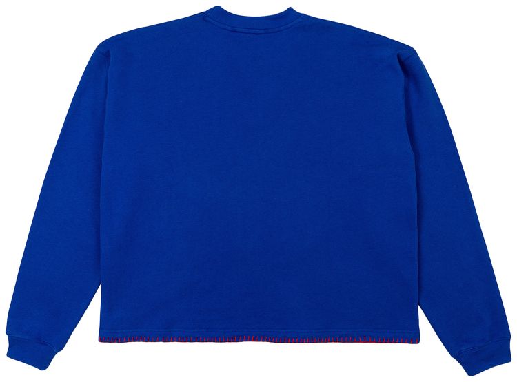 Paris Saint Germain x Esteban Cortazar PSG Logo Patchwork Embroidered Sweatshirt Blue