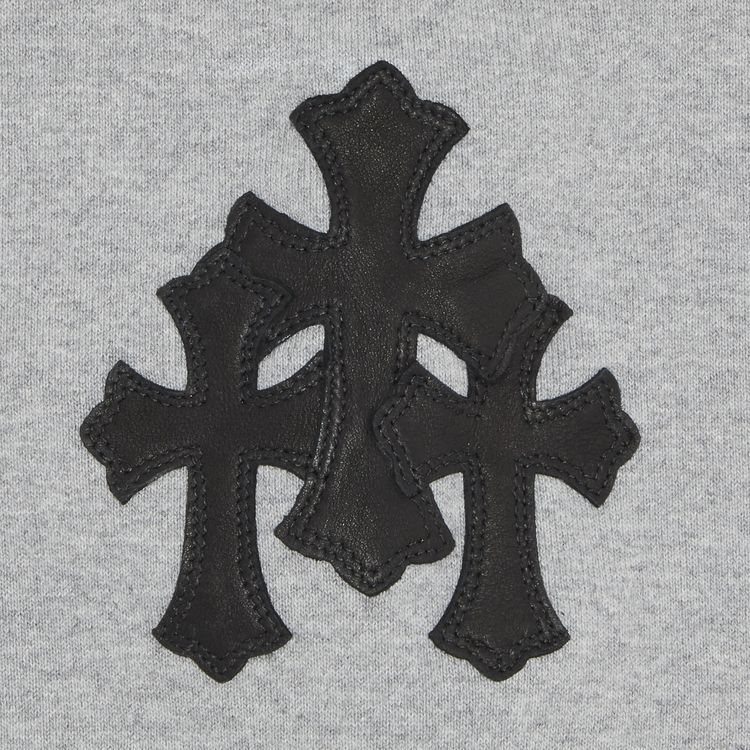 Chrome Hearts Paper Jam Cross Hoodie Heather Grey