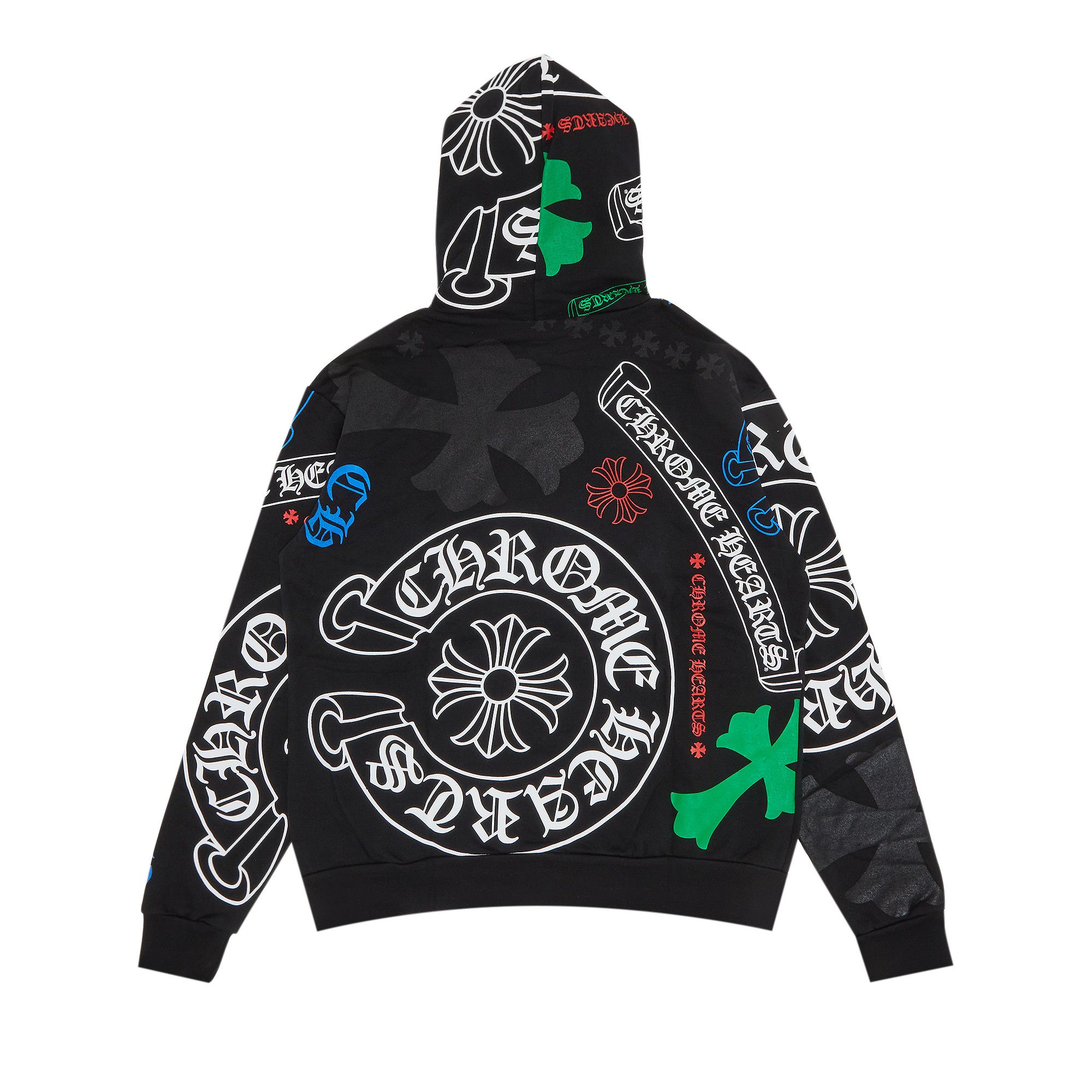 Size xl Chrome Hearts Stencil Hoodie 'Black/Multicolor'