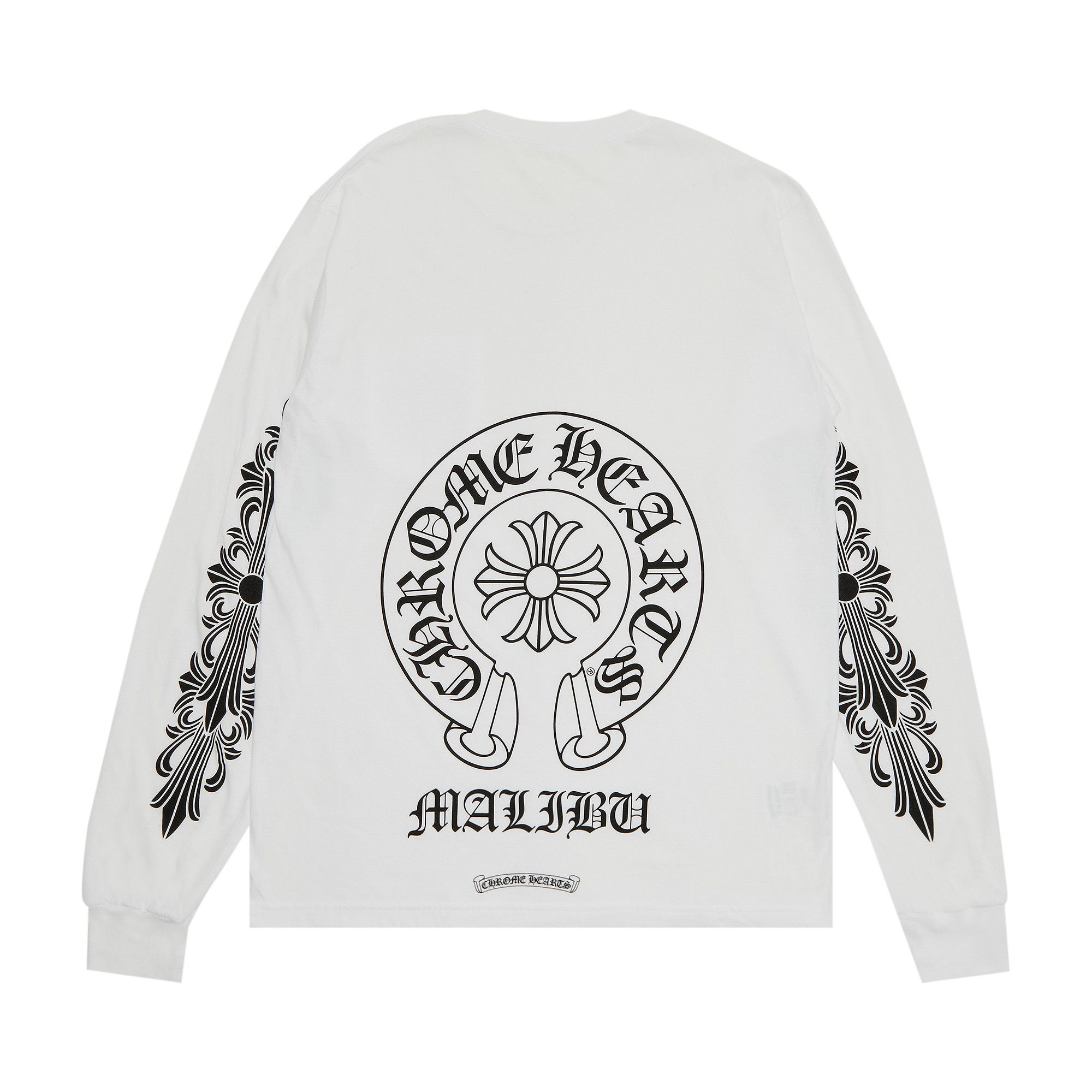 希少品♪【CHROME HEARTS】Malibu限定 ロングTシャツ ホワイト CHROME HEARTS クロムハーツ マリブ限定ホースシューTシャツ