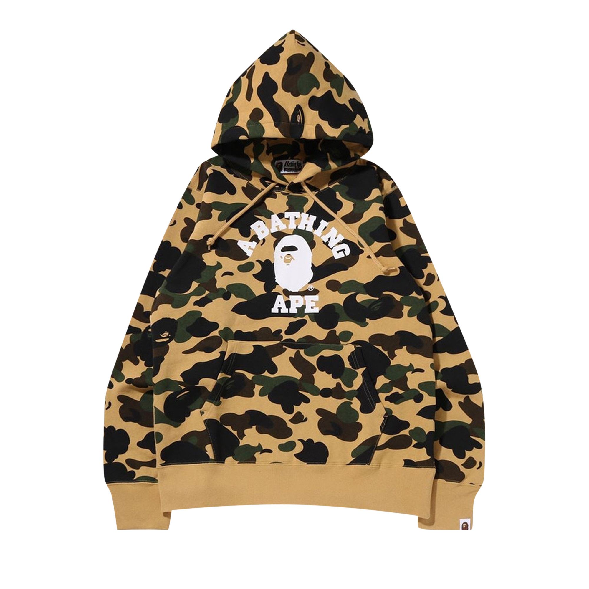 Size xxl BAPE 1st Camo College Pullover Hoodie Yellow