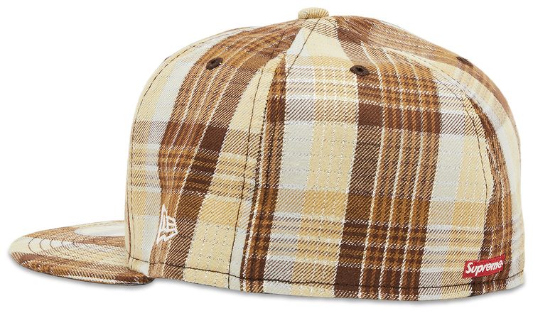 Supreme Metallic Plaid S Logo New Era Brown