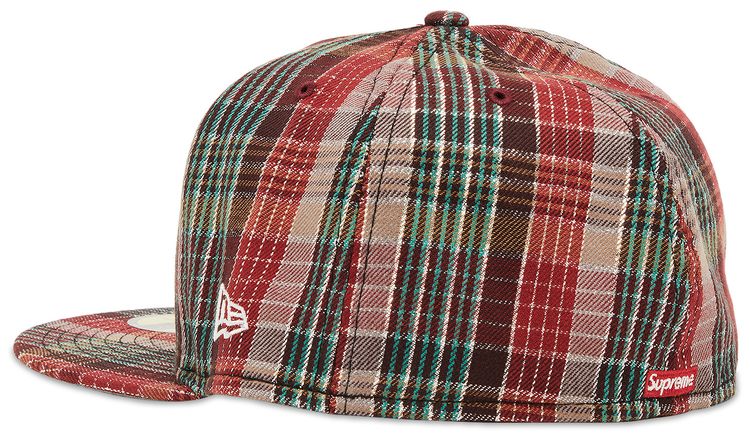 Supreme Metallic Plaid S Logo New Era Red