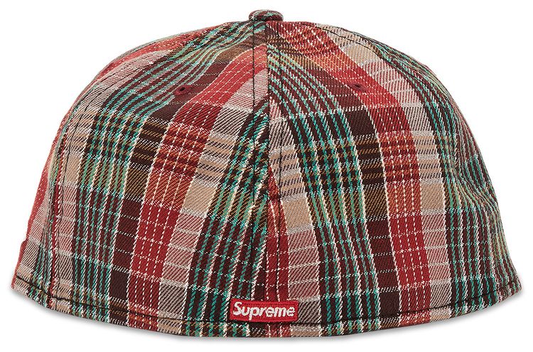 Supreme Metallic Plaid S Logo New Era Red